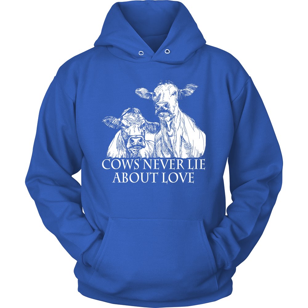 Cows Never Lie About Love! T-shirt teelaunch Unisex Hoodie Royal Blue S