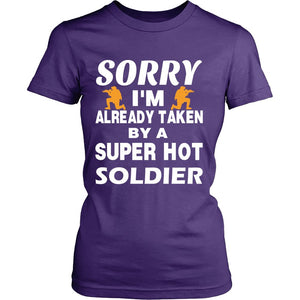 Love A Super Hot Soldier T-shirt teelaunch District Womens Shirt Purple S