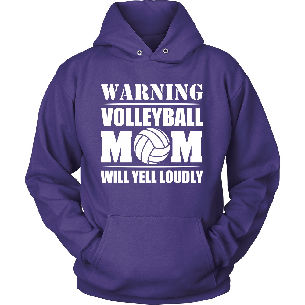 Warning - Volleyball Mom Will Yell Loudly T-shirt teelaunch Unisex Hoodie Purple S