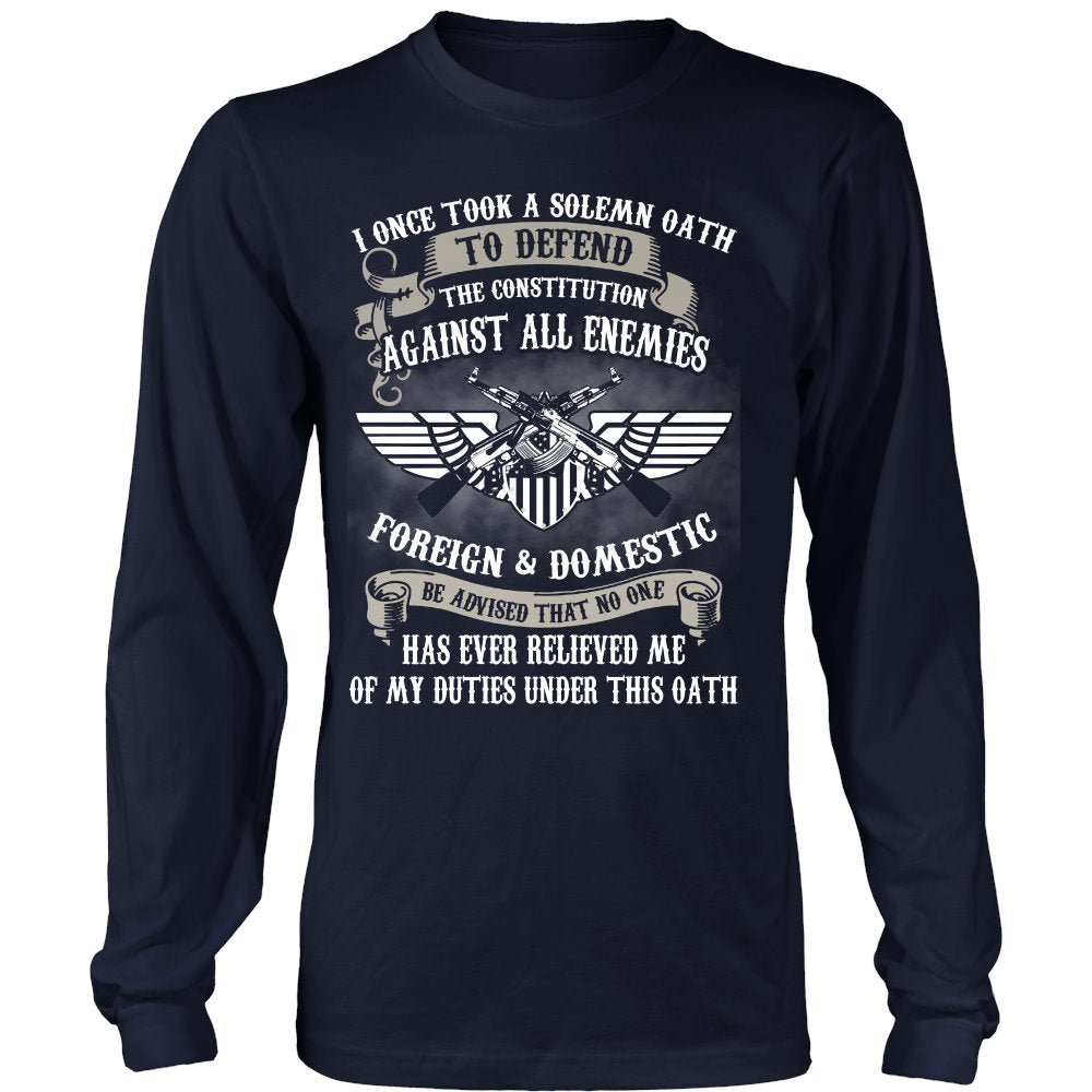 Veteran - LIMITED EDITION T-shirt teelaunch District Long Sleeve Shirt Navy S