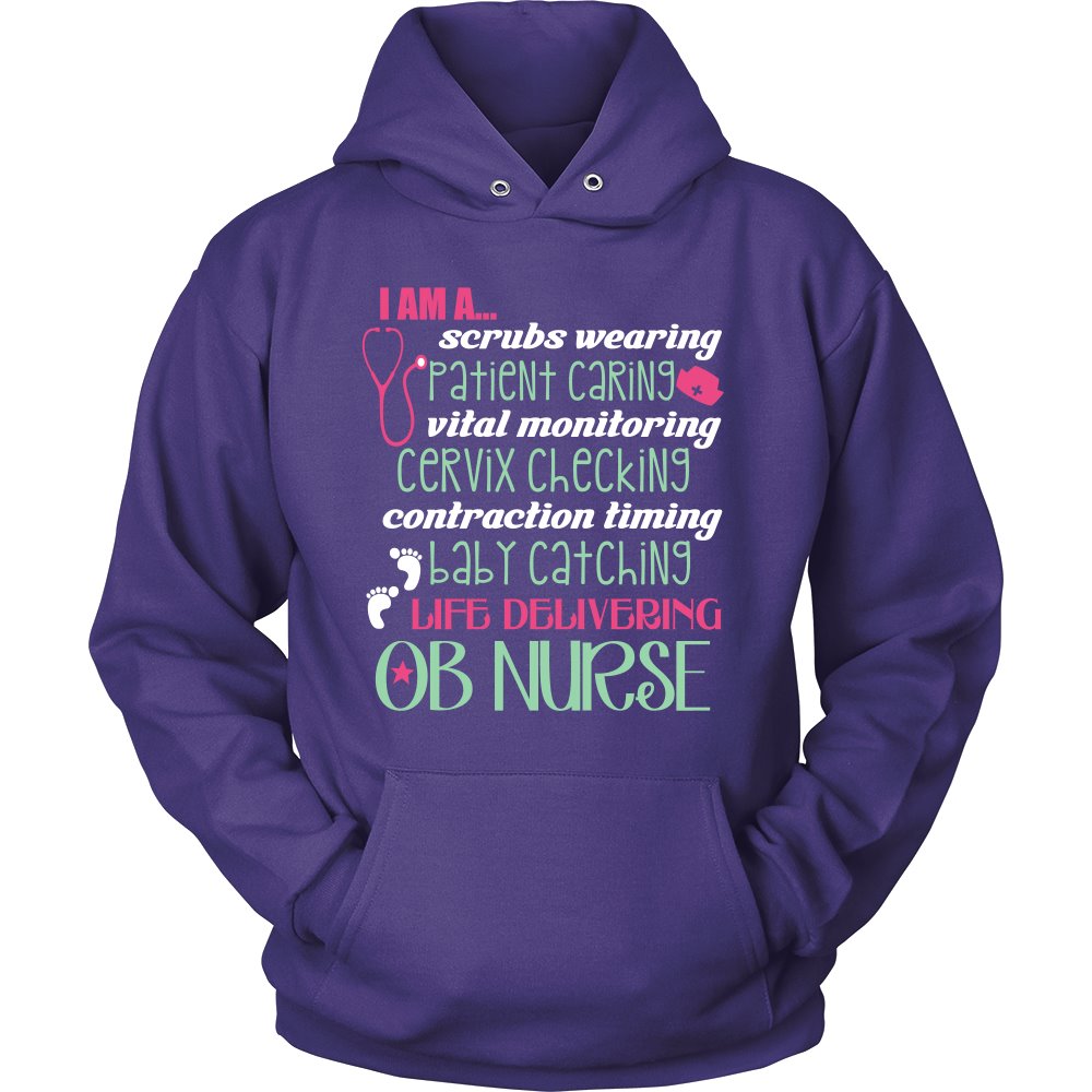 Proud OB Nurse T-shirt teelaunch Unisex Hoodie Purple S
