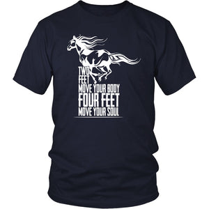 Two Feet Move Your Body, Four Feet Move Your Soul! T-shirt teelaunch District Unisex Shirt Navy S