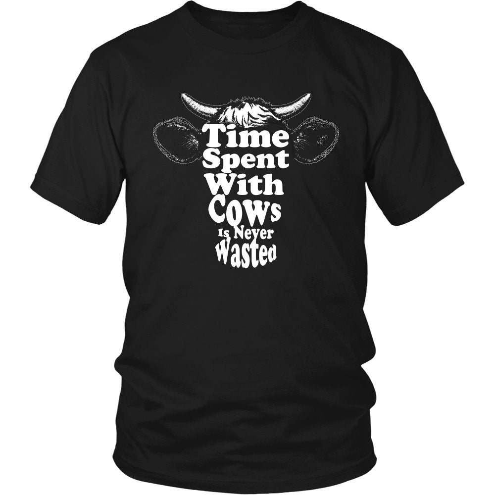 Time Spent With Cows Is Never Wasted T-shirt teelaunch District Unisex Shirt Black S