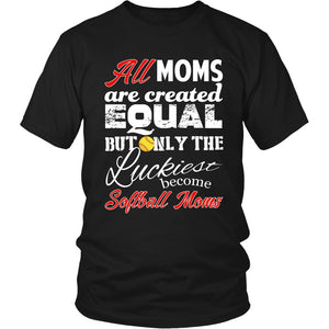 Only The Luckiest Become Softball Moms T-shirt teelaunch District Unisex Shirt Black S
