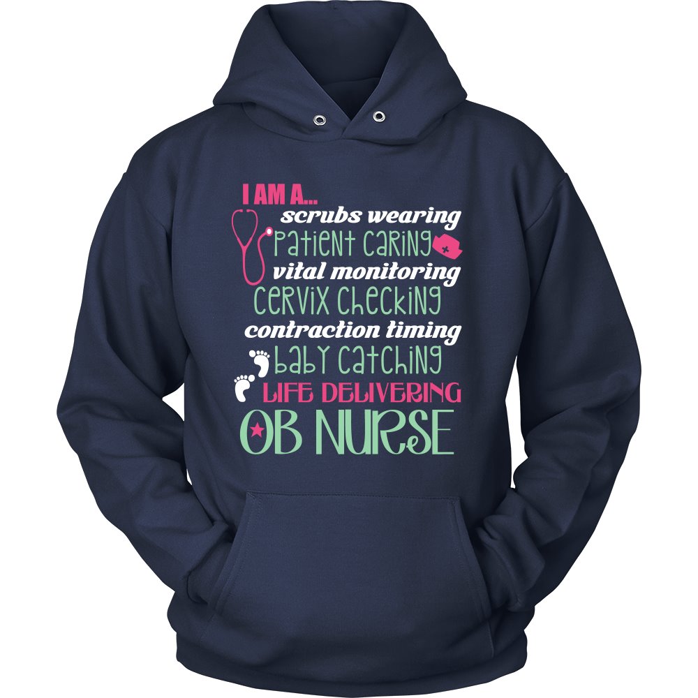 Proud OB Nurse T-shirt teelaunch Unisex Hoodie Navy S
