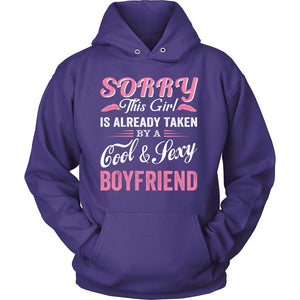Taken By A Cool And Sexy Boyfriend T-shirt teelaunch Unisex Hoodie Purple S