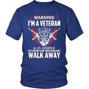 Warning - I Am A Veteran T-shirt teelaunch District Unisex Shirt Royal Blue S