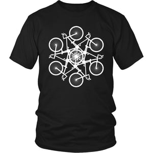 Bicycle Circle Kaleidospoke T-shirt teelaunch District Unisex Shirt Black S