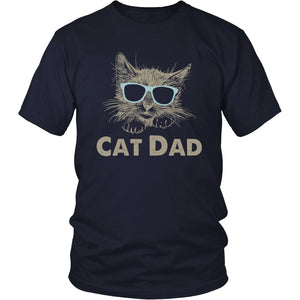 Cat Dad T-shirt teelaunch District Unisex Shirt Navy S