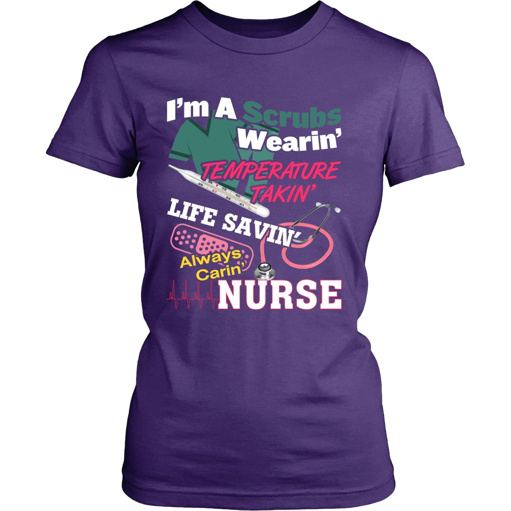 I Am A Proud Nurse T-shirt teelaunch District Womens Shirt Purple S