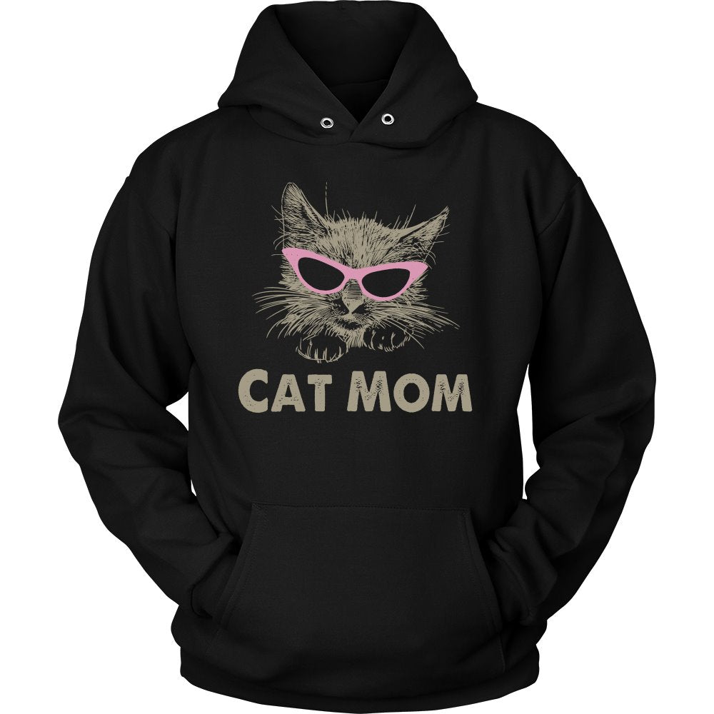 Cat Mom T-shirt teelaunch Unisex Hoodie Black S