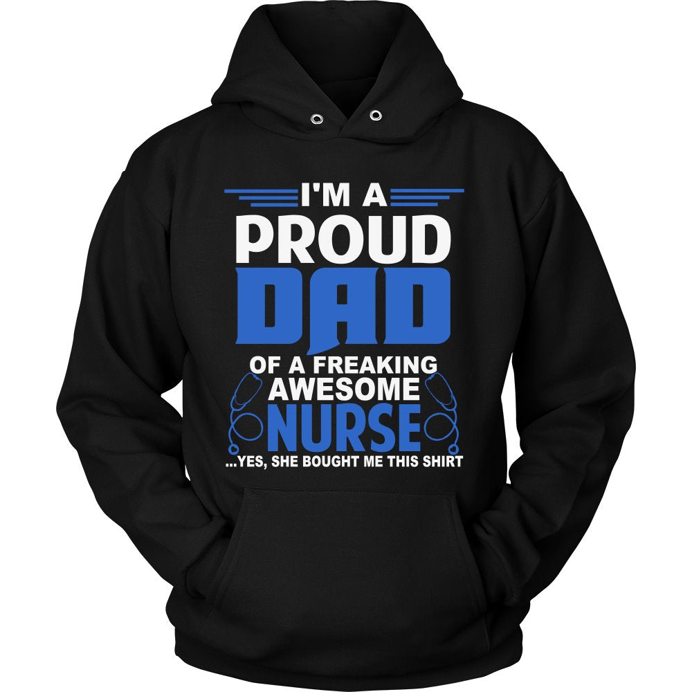 I Am A Proud Nurse Dad T-shirt teelaunch Unisex Hoodie Black S