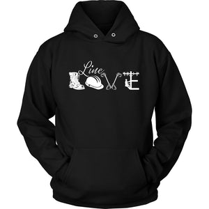 Line Love T-shirt teelaunch Unisex Hoodie Black S