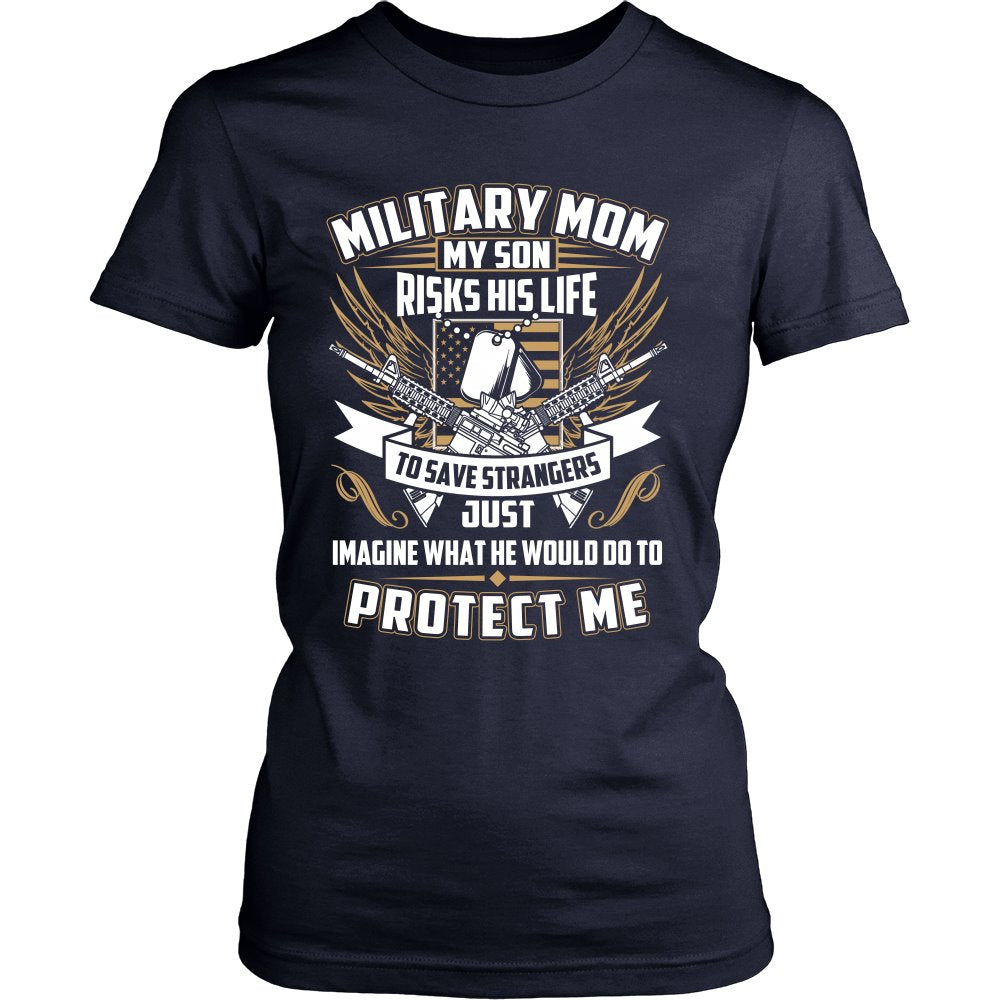 Proud Military Mom T-shirt teelaunch District Womens Shirt Navy S