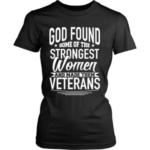 God Found Some Of The Strongest Women And Made Them Veterans T-shirt teelaunch District Womens Shirt Black XS