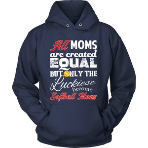 Only The Luckiest Become Softball Moms T-shirt teelaunch Unisex Hoodie Navy S