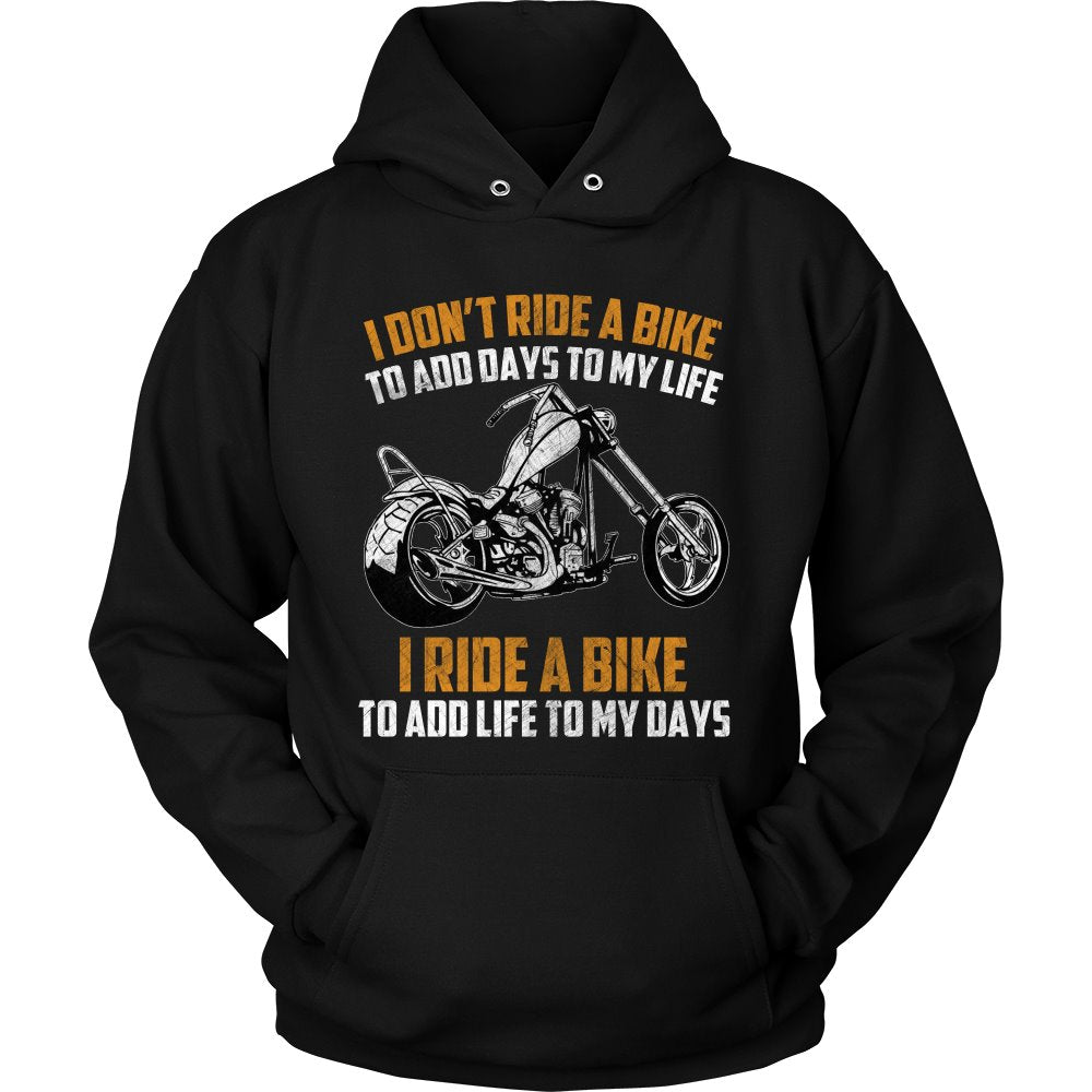 I Ride A Bike To Add Life To My Days T-shirt teelaunch Unisex Hoodie Black S