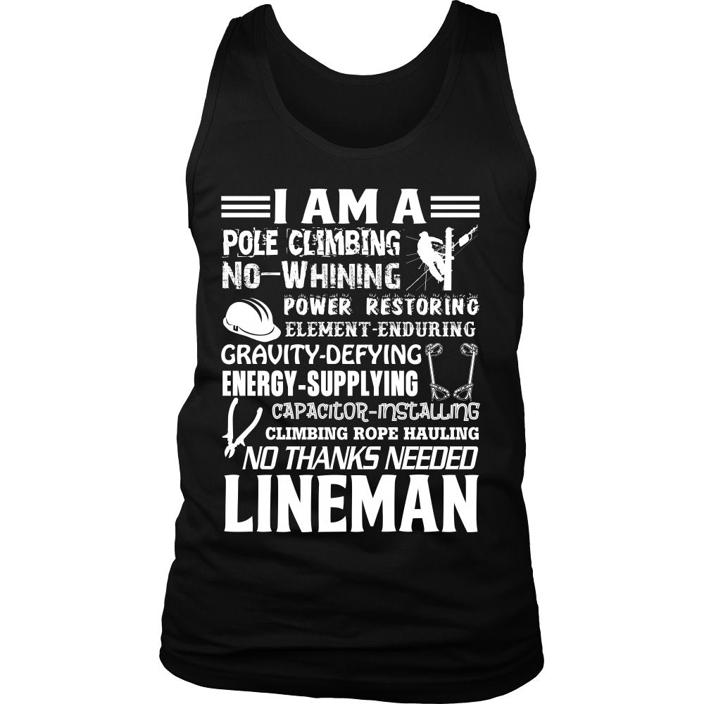 I Am A Lineman T-shirt teelaunch District Mens Tank Black S