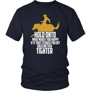 Horses Make You Happy! T-shirt teelaunch District Unisex Shirt Navy S