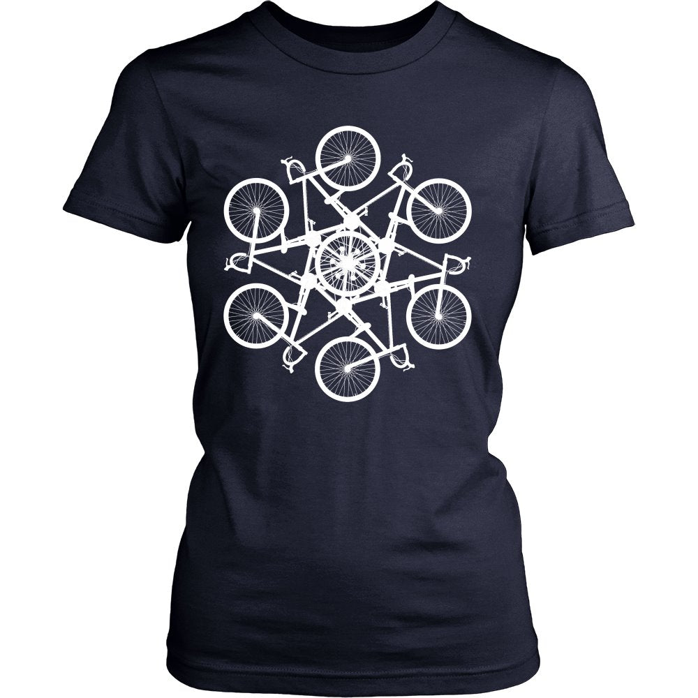 Bicycle Circle Kaleidospoke T-shirt teelaunch District Womens Shirt Navy S