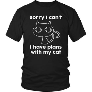 Sorry I Can’t, I Have Plans With My Cat! T-shirt teelaunch District Unisex Shirt Black S