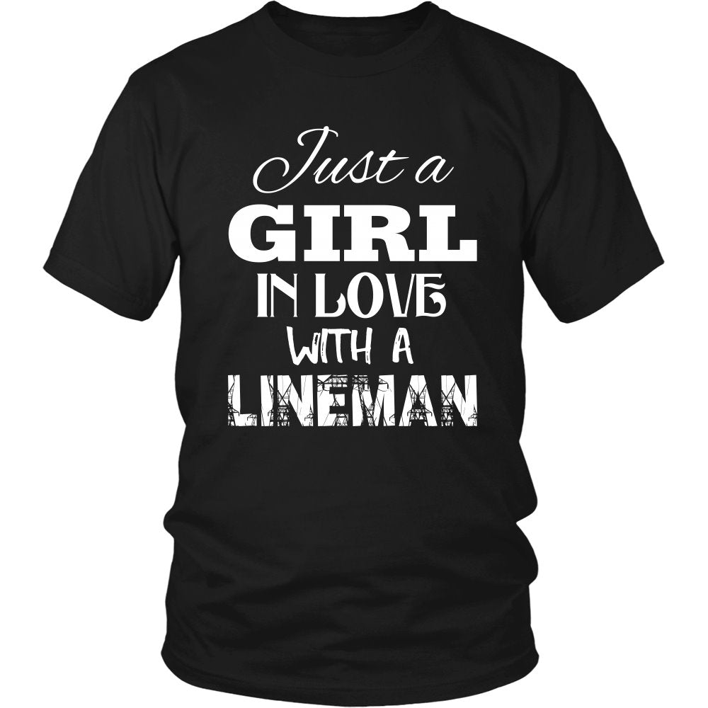 Just a girl in love with a Lineman T-shirt teelaunch District Unisex Shirt Black S