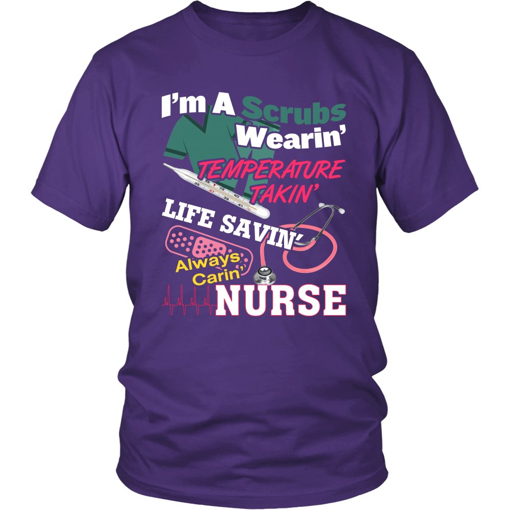 I Am A Proud Nurse T-shirt teelaunch District Unisex Shirt Purple S