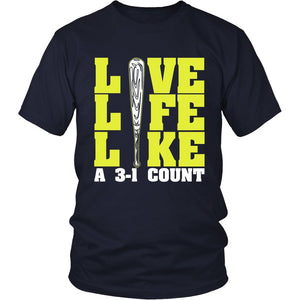 Live Life Like A 3-1 Count T-shirt teelaunch District Unisex Shirt Navy S