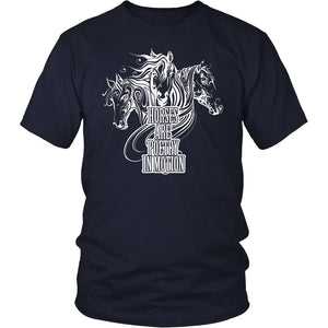 Horses Are Poetry In Motion! T-shirt teelaunch District Unisex Shirt Navy S