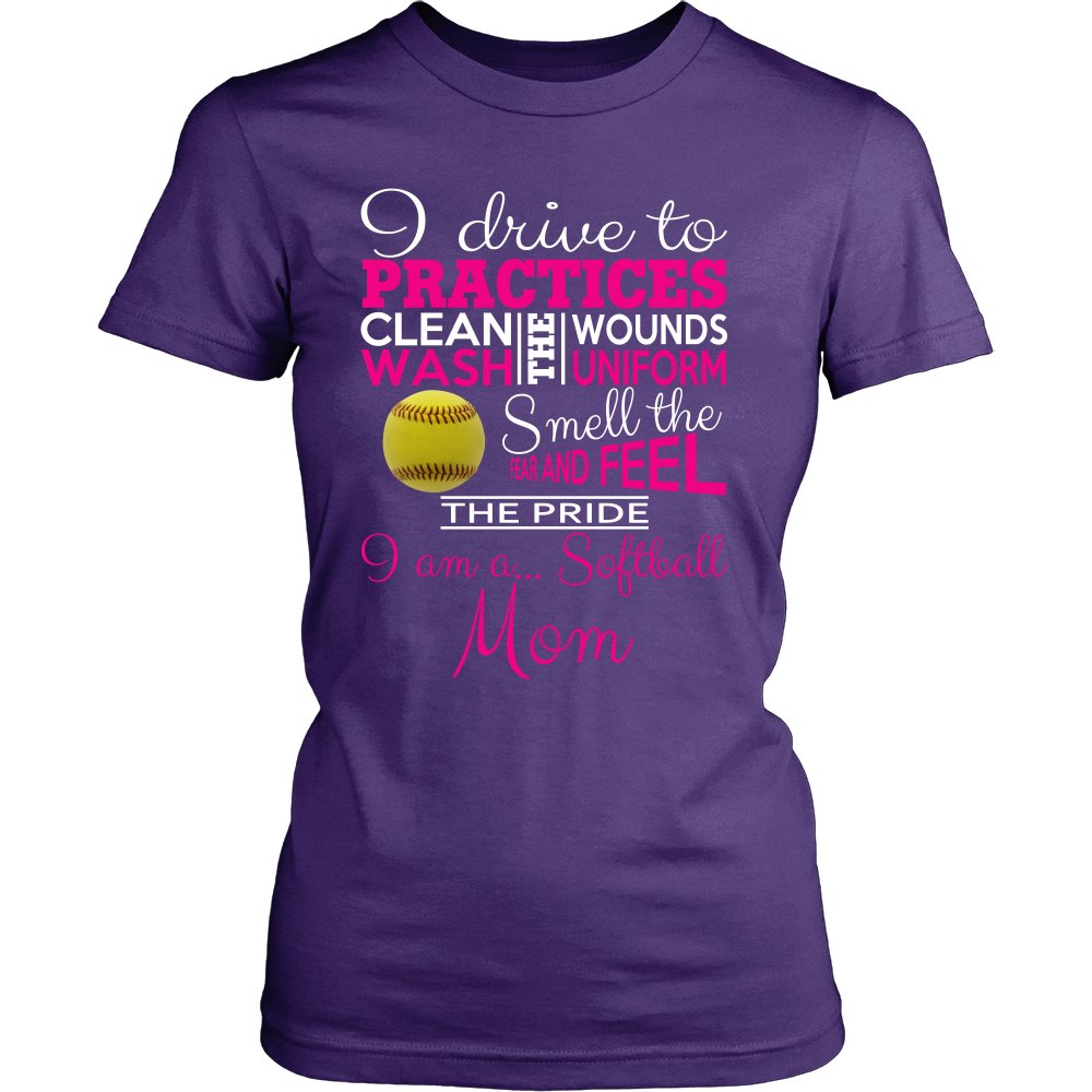 I Am A... Softball Mom T-shirt teelaunch District Womens Shirt Purple S