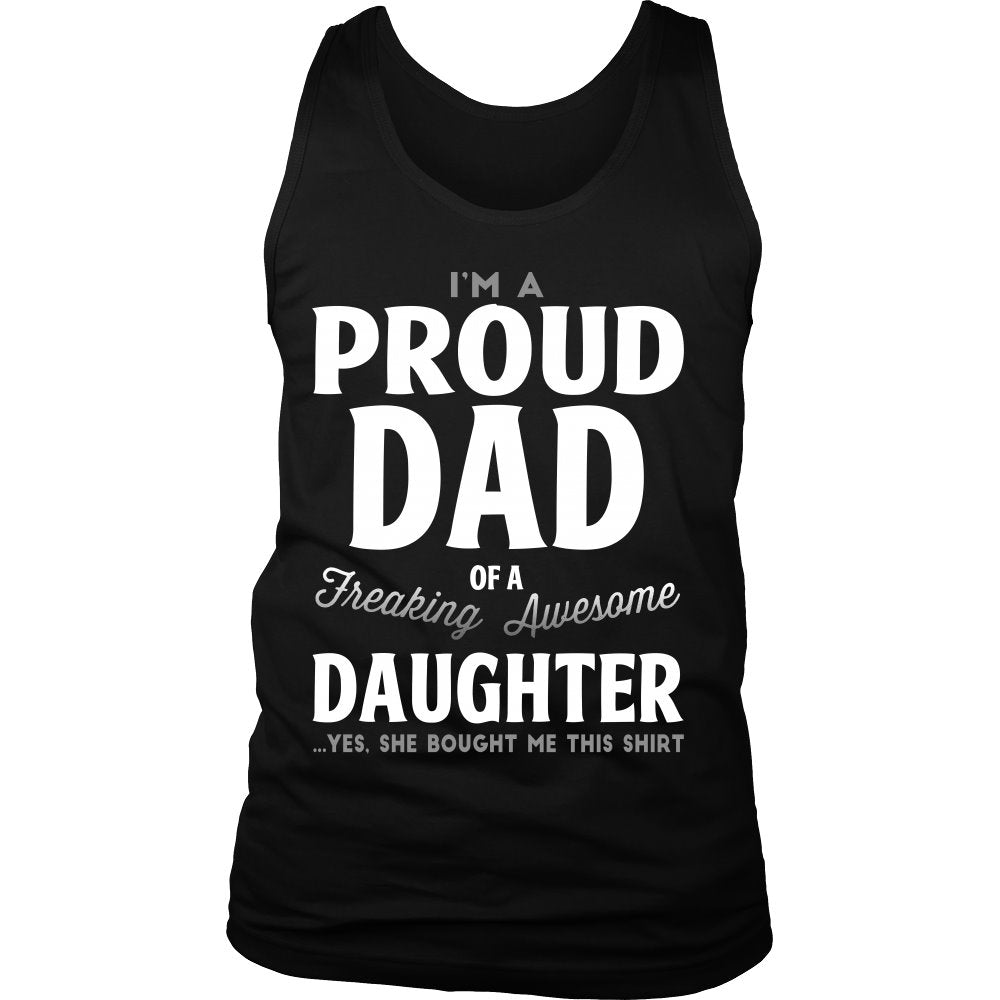 Proud Dad Of A Freaking Awesome Daughter T-shirt teelaunch District Mens Tank Black S