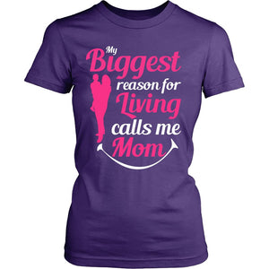 My Biggest Reason For Living Calls Me Mommy T-shirt teelaunch District Womens Shirt Purple S