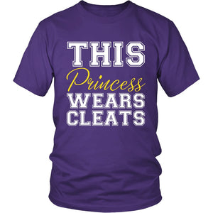 This Princess Wears Cleats T-shirt teelaunch District Unisex Shirt Purple S