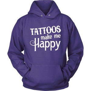 Tattoos Make Me Happy T-shirt teelaunch Unisex Hoodie Purple S