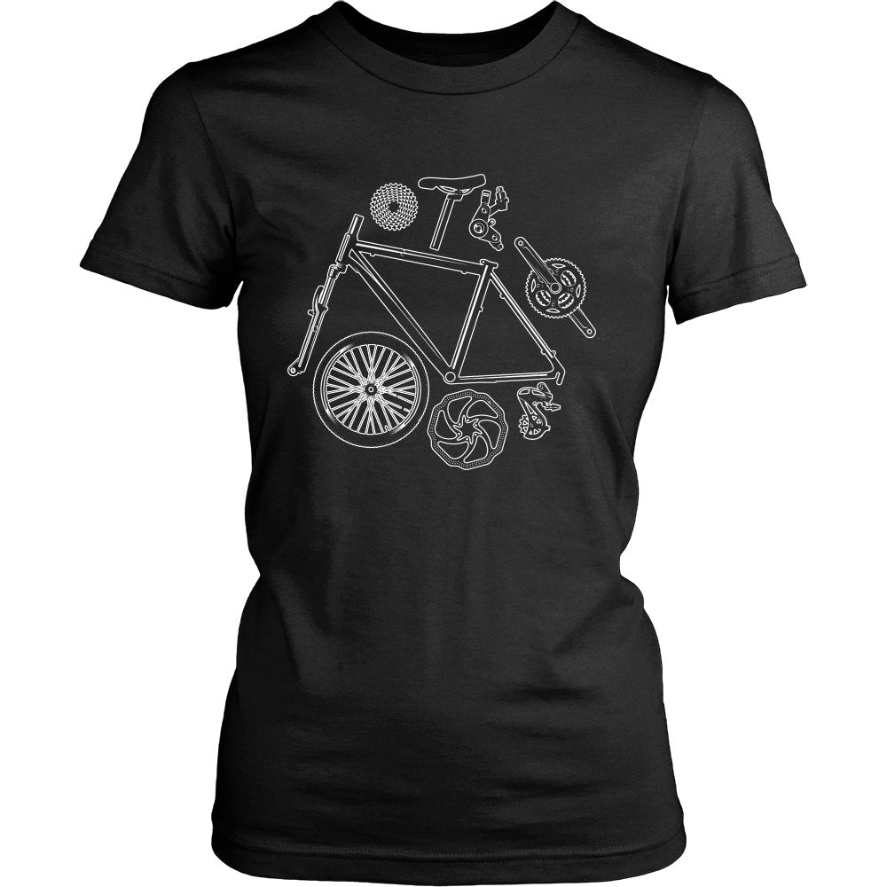 Bike Parts T-shirt teelaunch District Womens Shirt Black S
