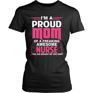 I Am A Proud Nurse Mom T-shirt teelaunch District Womens Shirt Black XS
