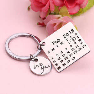 Personalized Calendar Keychain Keychain GrindStyle Silver 