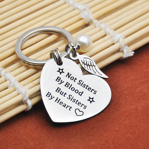 Not Sisters By Blood But Sisters By Heart Keychain Keychain GrindStyle 