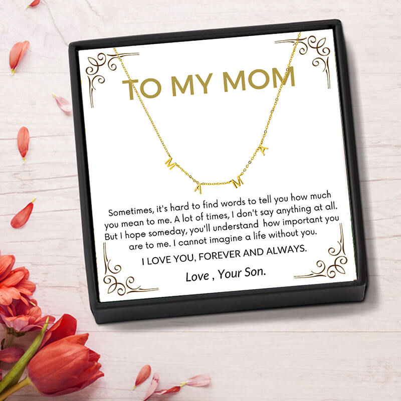 Love Mom Forever Dainty MAMA Letter Necklace
