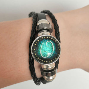 12 Zodiac Signs Handmade Leather Bracelet bracelets GrindStyle Cancer 